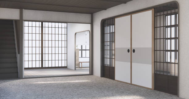 istock Modern japan room wooden floor on wall design. 2168034335