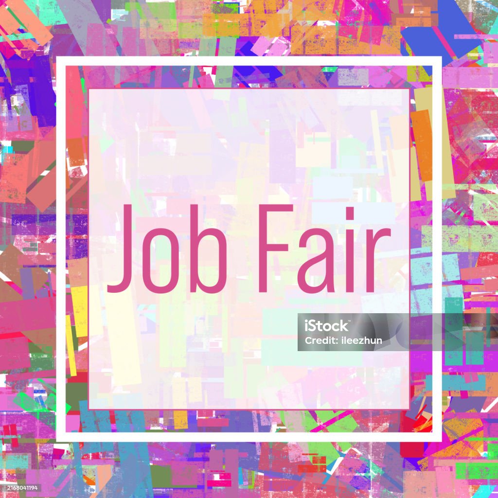 Job Fair Color Job Fair Colorful Short Stripes Background Square Box Text Stock ...