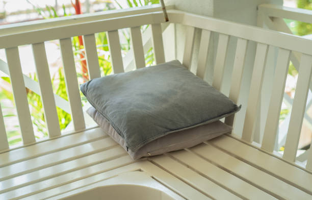 seat cushion with pillows in living room