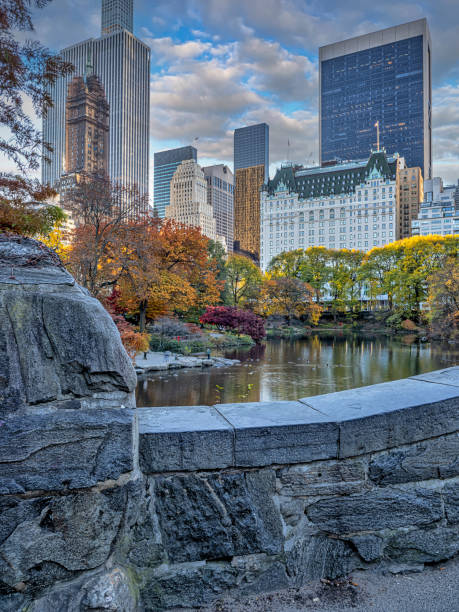 Gapstow Bridge in Central Park in autumn