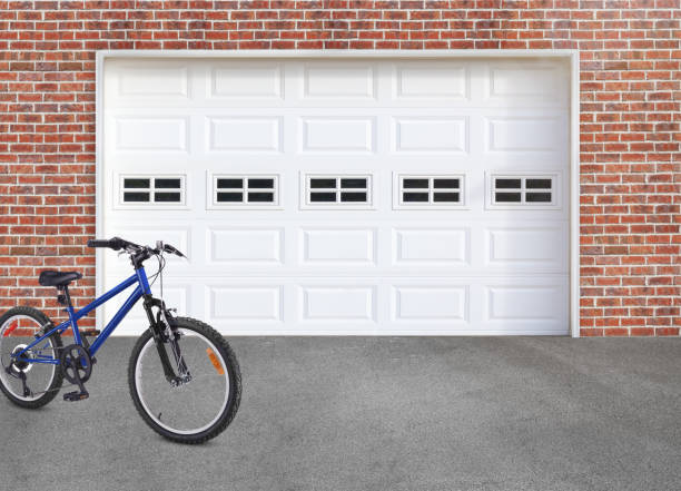 Bicycle in-front of a garage door
