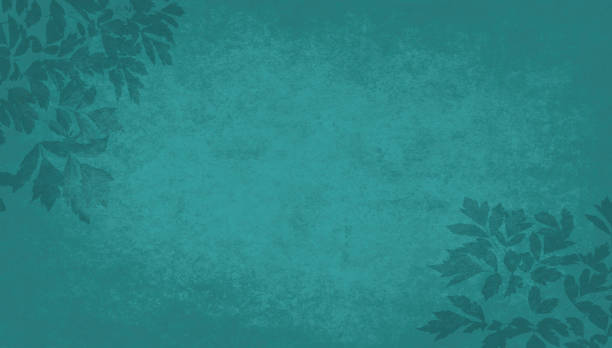 istock Teal Autumn Leaves Background with Copy Space 2168050230