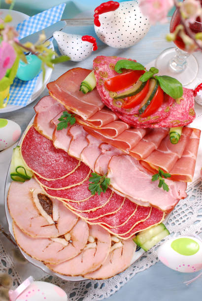 istock platter of cured meat,ham and salami on eater table 2168052935