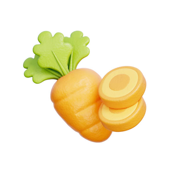 istock Carrot, Healthy Vegetables And Herbs, 3D rendering. 2168056032