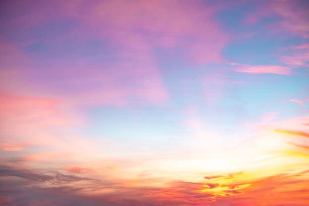 istock Beautiful , luxury soft gradient orange gold clouds and sunlight on the blue sky perfect for the background, take in everning,Twilight, Large size, high definition landscape photo 2168056186
