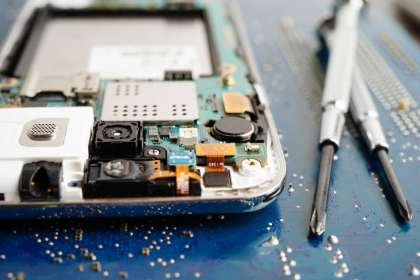 istock Repairing and upgrade circuit mainboard of notebook, electronic, computer hardware and technology. 2168059657