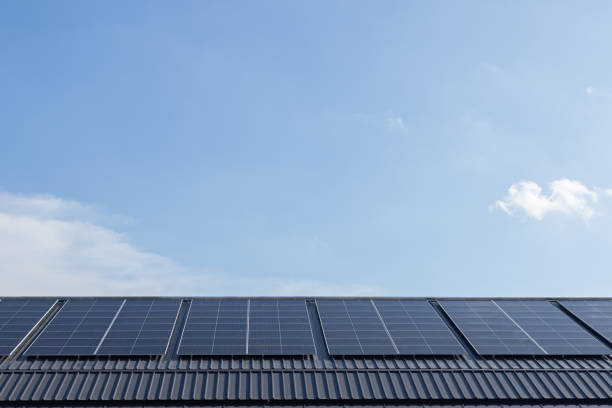 istock A solar panel array is installed on the roof of a building 2168060186