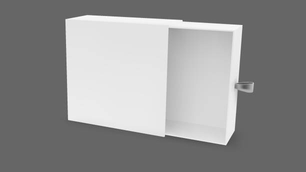 istock Gift slide box mockup. 3d white cardboard drawer mock up. Open paper sleeve package design. Realistic blank carton matchbox with ribbon. Empty sliding pull packaging layout for retail business 2168060334
