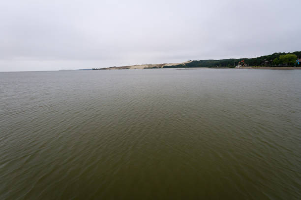 Landscape at the Curonian Lagoon on a gloomy day