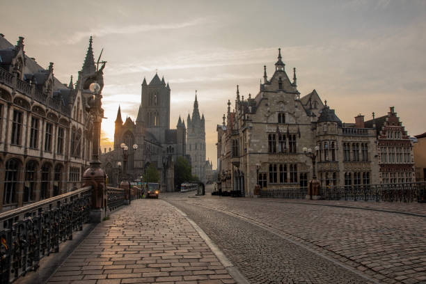 istock View in secondary city Ghent, Belgium 2168076782
