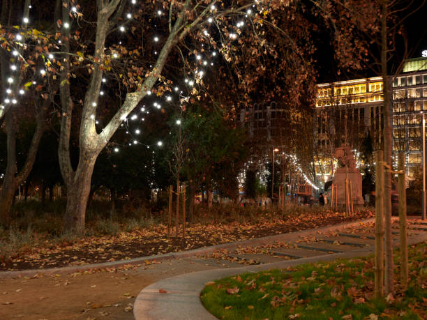 istock Christmas tree and lights at night in Madrid 2168088967