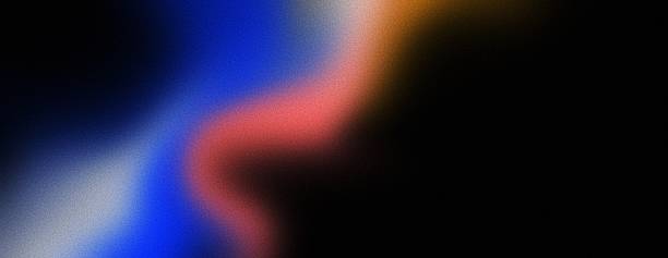 istock Abstract grainy blue pink yellow and orange on dark gradient background. Noise textured light banner design with copy space 2168089861