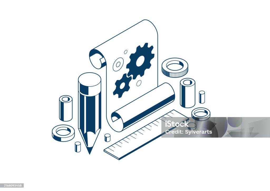 Mechanical Engineering Project Concept Engine Draft Plan Drawing ...