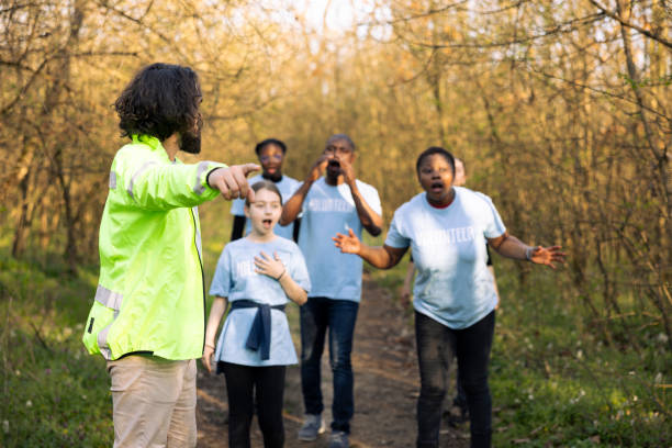 istock Tensed search party starting the manhunt within the forest area 2168096755