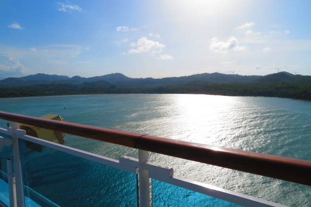 Sailing away from Amber Cove cruise port