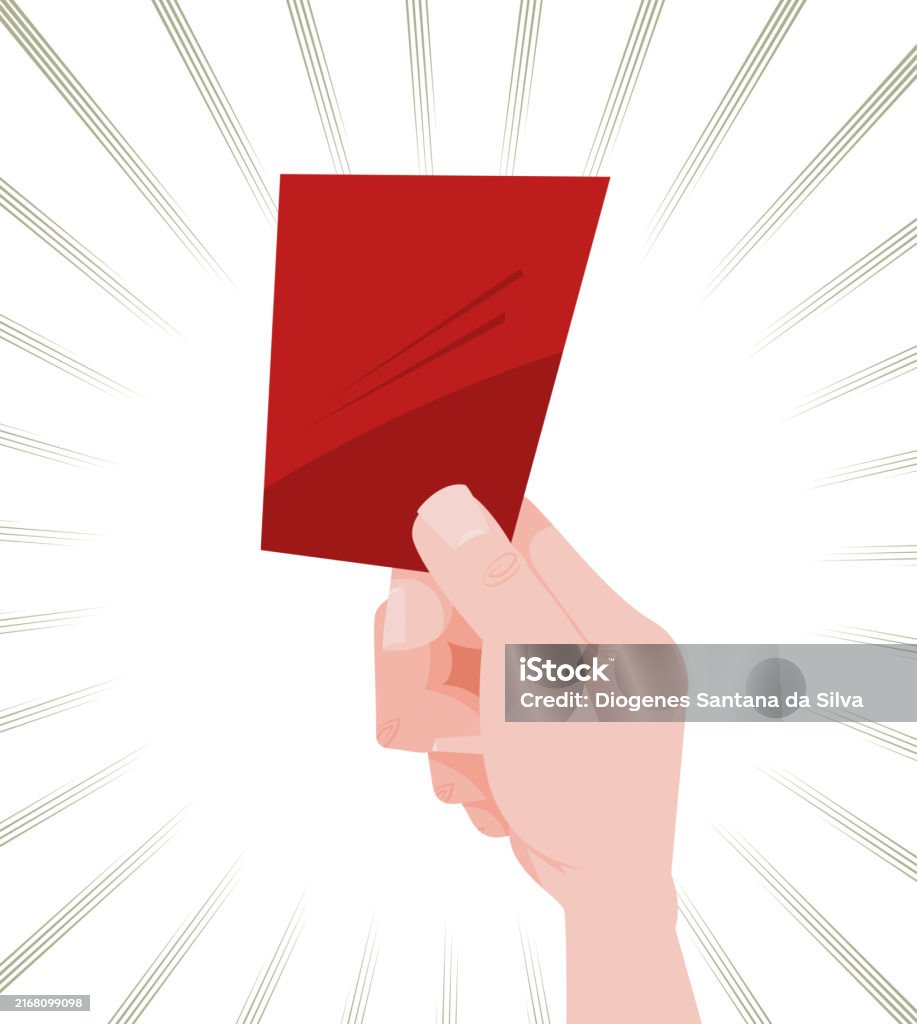 Send Off Vector Hand Showing Red Card Sending Off Stock Illustration - Download Image ...