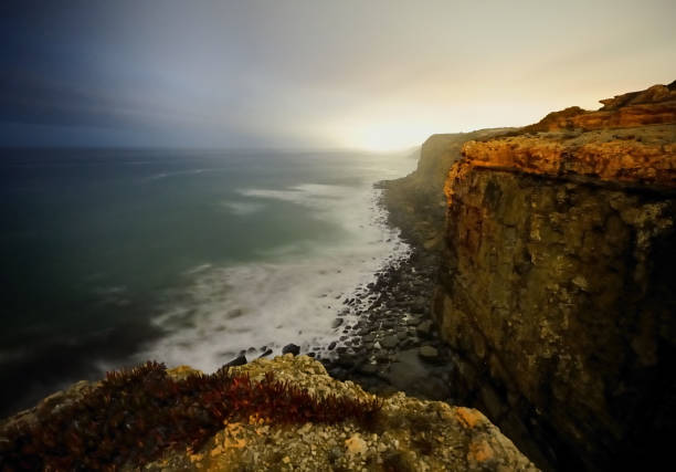 Beautiful ocean surrounding huge rocks and cliffs in north of Spain.