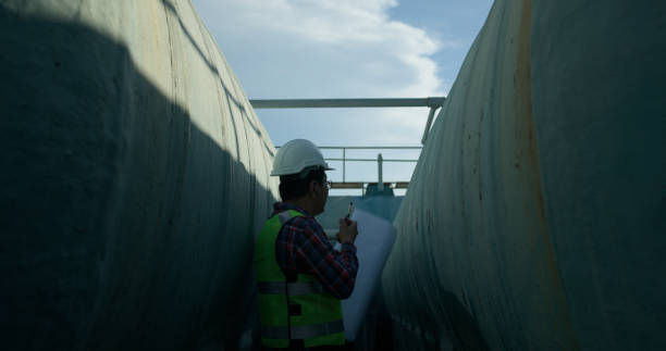 istock A contractor is working to inspect before handing over work to a company for maintenance on a large industrial plant's water system. 2168105128