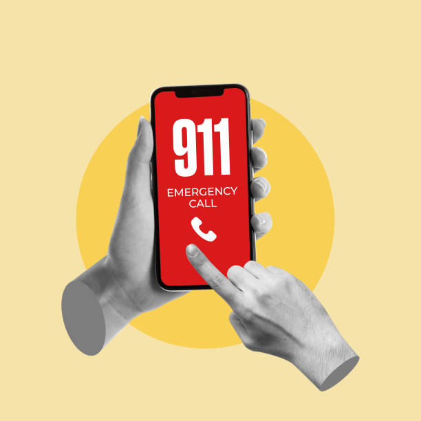 istock Smartphone, emergency call, human hand, holding, smart phone, dialing number, 911 2168116664