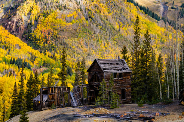 istock Old Mining Cabins in the San Juan Mountains During Fall Colors 2168120975
