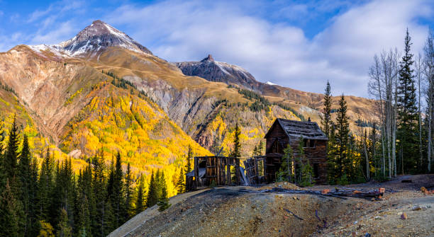 istock Old Mining Cabins in the San Juan Mountains During Fall Colors 2168122229