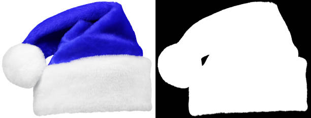 Santa Claus blue cap isolated on white