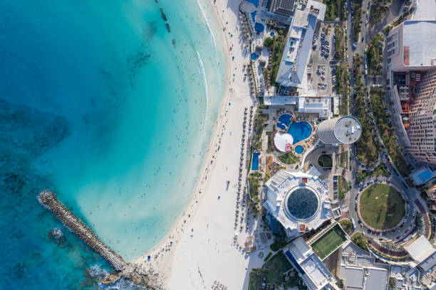 istock Drone view of Punta Cancun at Sunset 2168127809