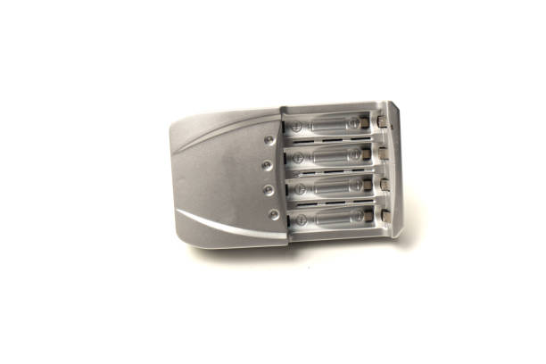 Rechargeable battery charger for AA and AAA batteries on a white background.