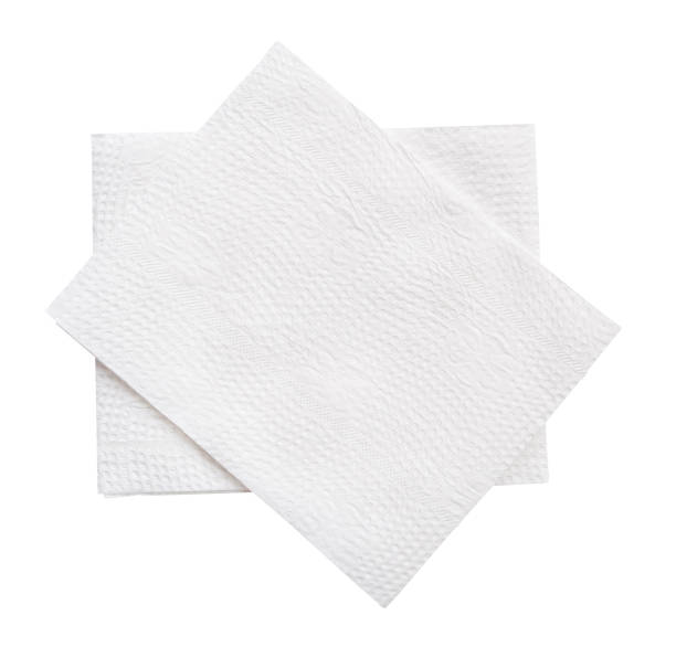 istock Top view of two folded tissue paper in stack isolated on white background with clipping path 2168134070