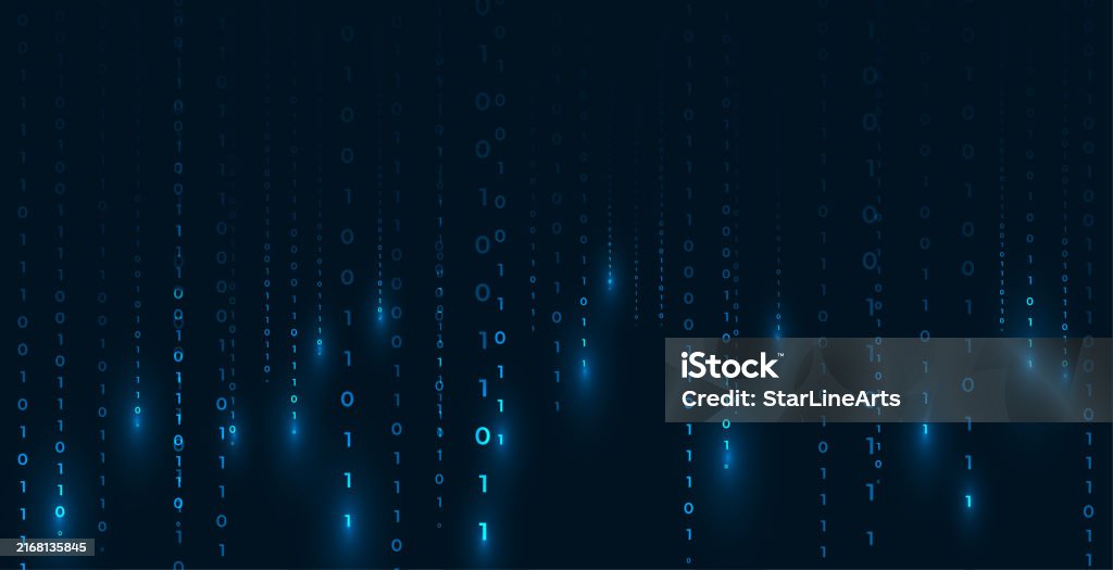 Futuristic Binary Code Cyberspace Wallpaper For Web Data Network Stock ...