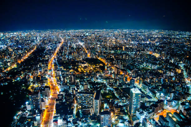 View of Osaka by night