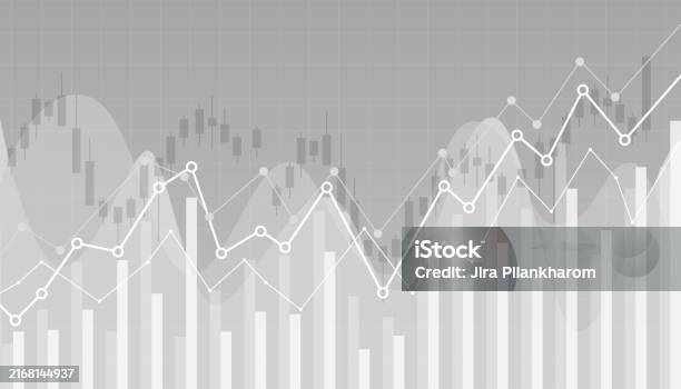 Gradient Check Stock Stock Market Line Chart With Gradient Grey Background Stock ...