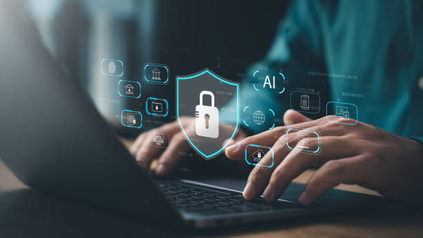 istock Cyber ​​Security, Firewalls, businessman protects data Company information. 2168145872