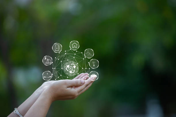 istock Technology,   Hands holding  globe of tropical nature summer background, 2168147273