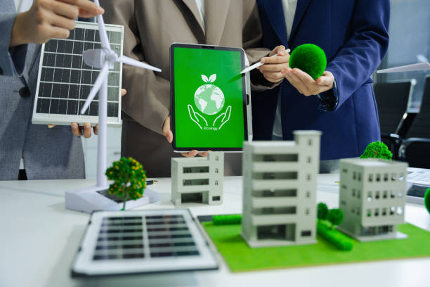 istock Engineer Teamwork Meeting, with partner on model building at company office working technology, Renewable energy-based green businesses and global warming. 2168153751