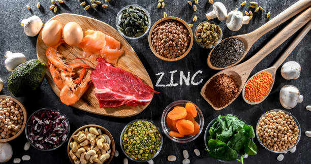istock Composition with food products rich in zinc 2168163526
