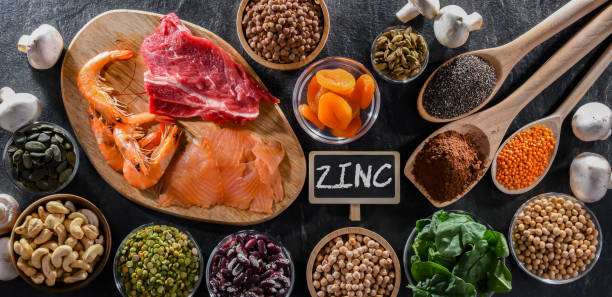 istock Composition with food products rich in zinc 2168163600
