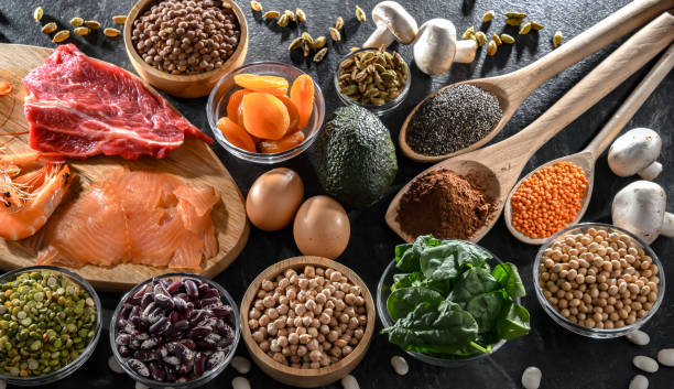 istock Composition with food products rich in zinc 2168163696