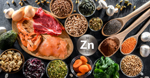 istock Composition with food products rich in zinc 2168163739
