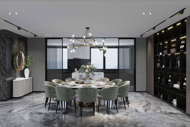 istock beautiful home interior design French interior design style dining room 2168175726