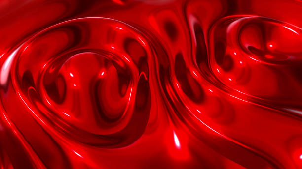 istock Liquid red chrome waves background, shiny and lustrous metal pattern texture, silky 3D illustration. 2168176324