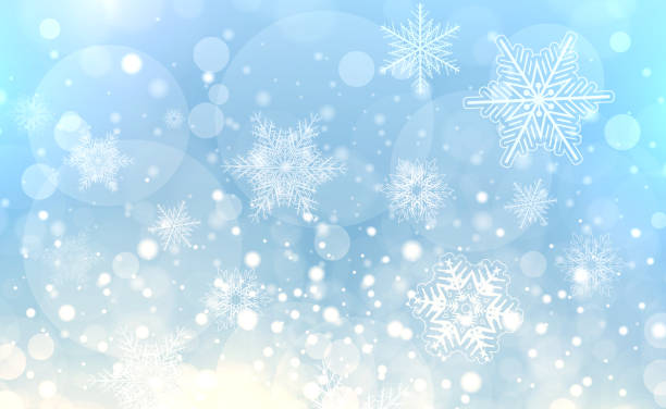 istock Christmas background with snowflakes, winter blurry magical background. 2168180040