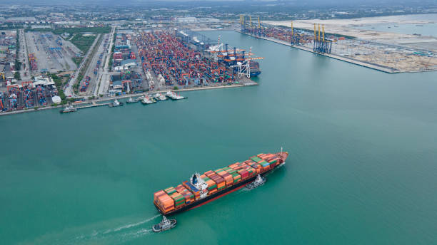 istock Top view of Cargo container Ship, cargo vessel ship carrying container and running for import export concept technology freight shipping sea freight by Express Ship. 2168186229