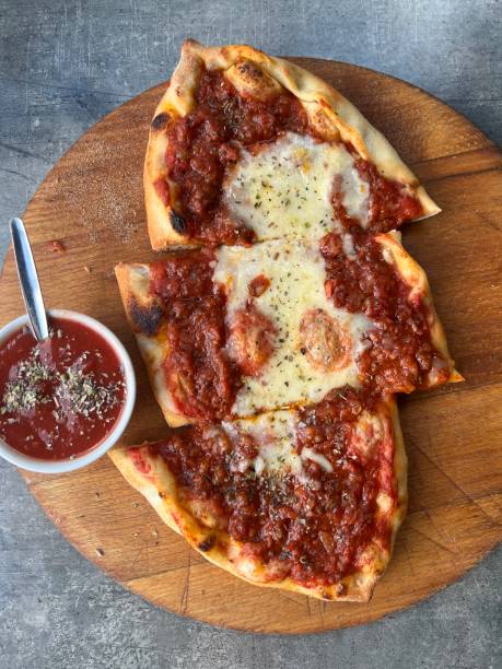 istock gorgeous Ciabatta Pizza Bread on a wooden platter 2168187607