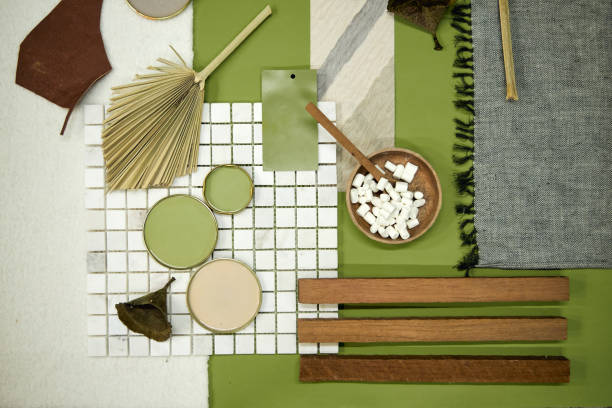 istock color palette mood board for interior design and decor in green tones 2168204035