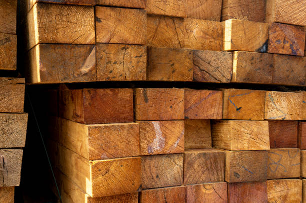 istock Planed wooden beams for construction close-up 2168204493