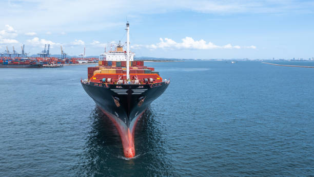 istock Aerial view container cargo ship sea freight shipping, Global business industry import export logistic transportation international by container cargo ship, Container ship commercial freight shipping. 2168205930