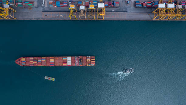 istock Aerial view container cargo ship sea freight shipping, Global business industry import export logistic transportation international by container cargo ship, Container ship commercial freight shipping. 2168205939