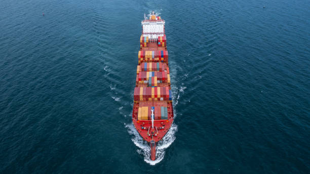 istock Aerial view container cargo ship sea freight shipping, Global business industry import export logistic transportation international by container cargo ship, Container ship commercial freight shipping. 2168205941