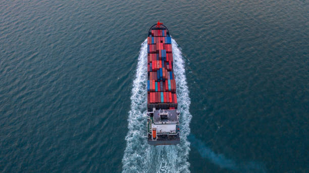 istock Aerial view container cargo ship sea freight shipping, Global business industry import export logistic transportation international by container cargo ship, Container cargo ship commercial freight. 2168205979